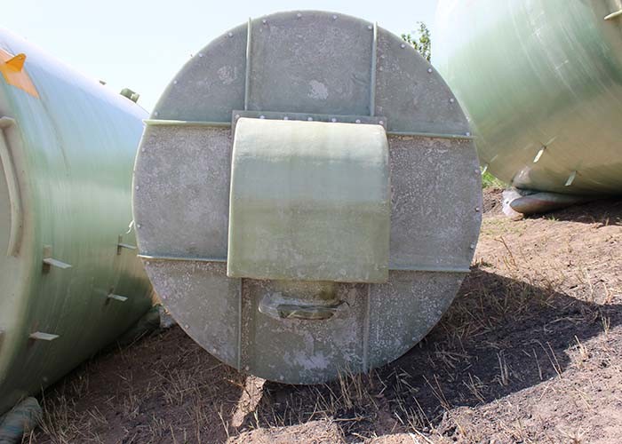 Green Vertical FRP Cylindrical Tank Fiberglass Container For Alkali Acid Waste