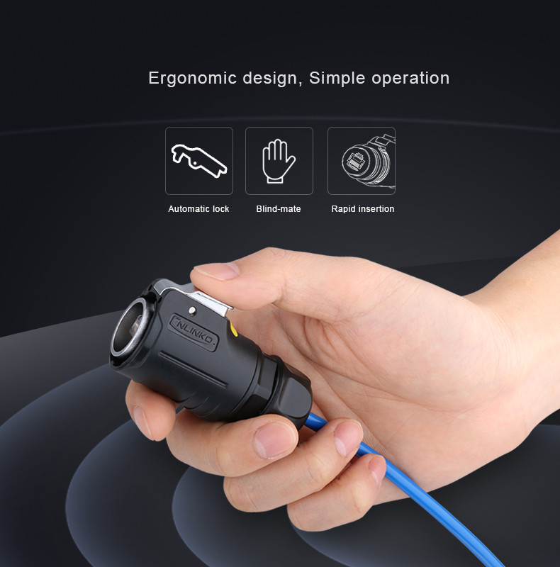 Black Plastic RJ45 Connecter Cat5e Outdoor Waterproof Ethernet Cable PBT Plug Hot sale 8 Core Connector For Signal