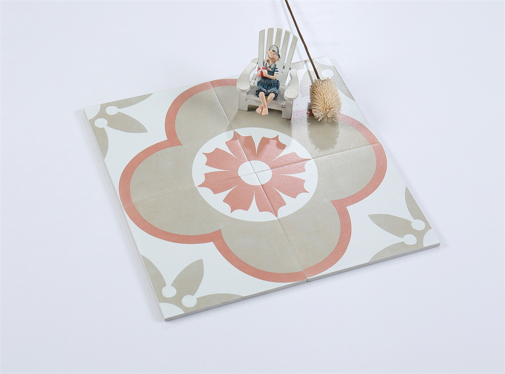 Retro Flower Non-Slip Ceramic Rustic Tiles For Kitchen And 200x200mm Wall Tiles For Dining Room