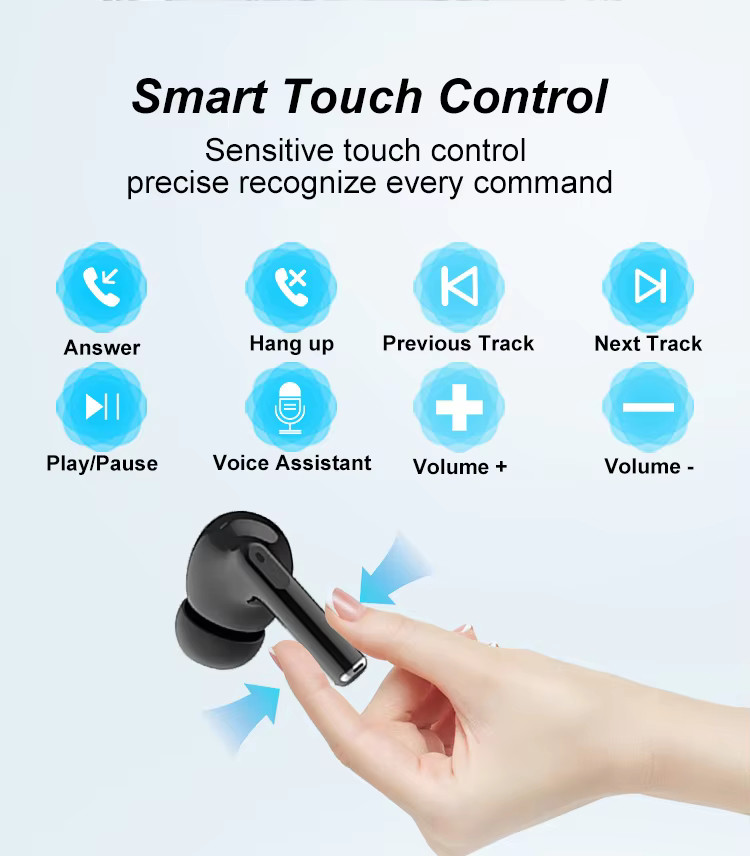 Ipods Pro Tws Earphones Wireless 2024 In Ear Headphone Noise Cancelling Hifi Sport Mini Blue Tooth Earbuds