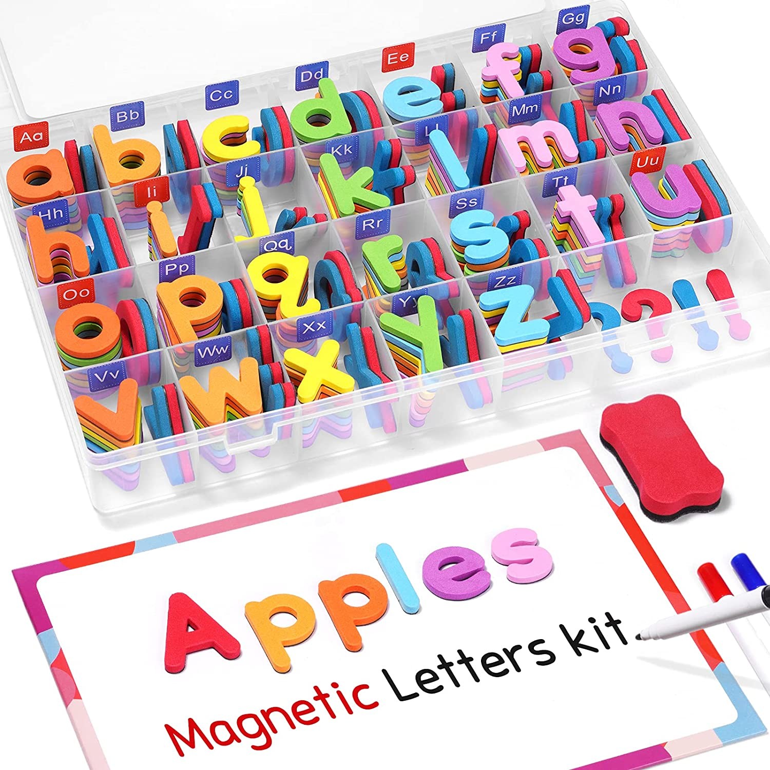 Classroom Magnetic Letters Kit 208 Pieces Double Sided Magnet Sheets Foam Alphabet For Preschoolers Spel