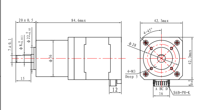 Casun Stepper Motor Gearbox Nema 17 42x42mm Gear Stepping Motor