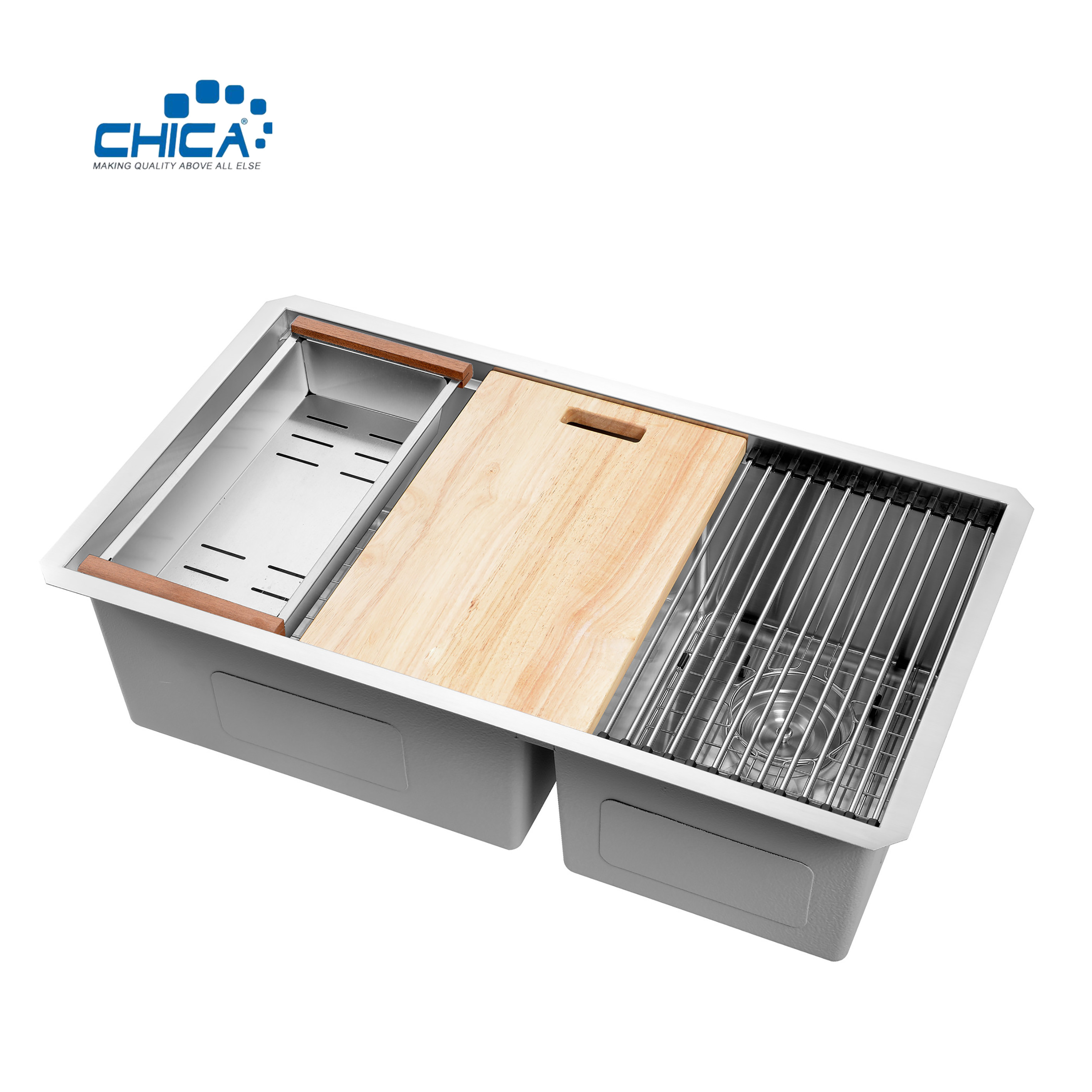 quality control procedure double bowl 32.75x19x10 18 gauge stainless steel kitchen sink
