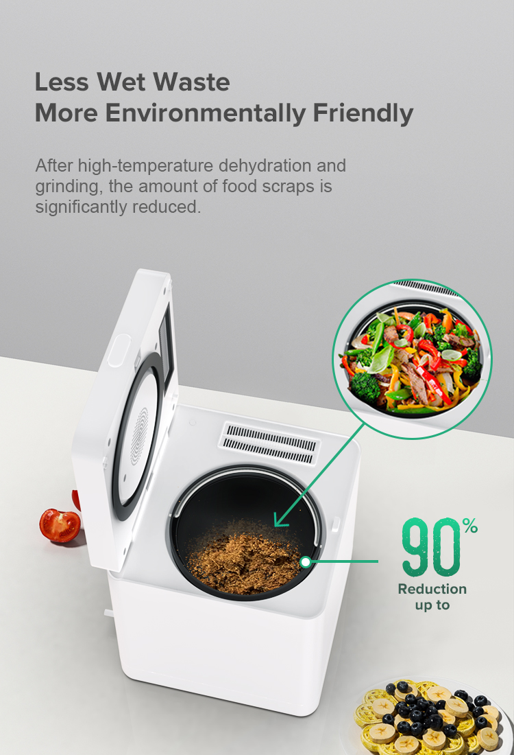 2.5 Liters Smart Electric Food Waste Disposer With Odor-free Deodorant Garbage Collector Small Processor CE FCC CB Made in China
