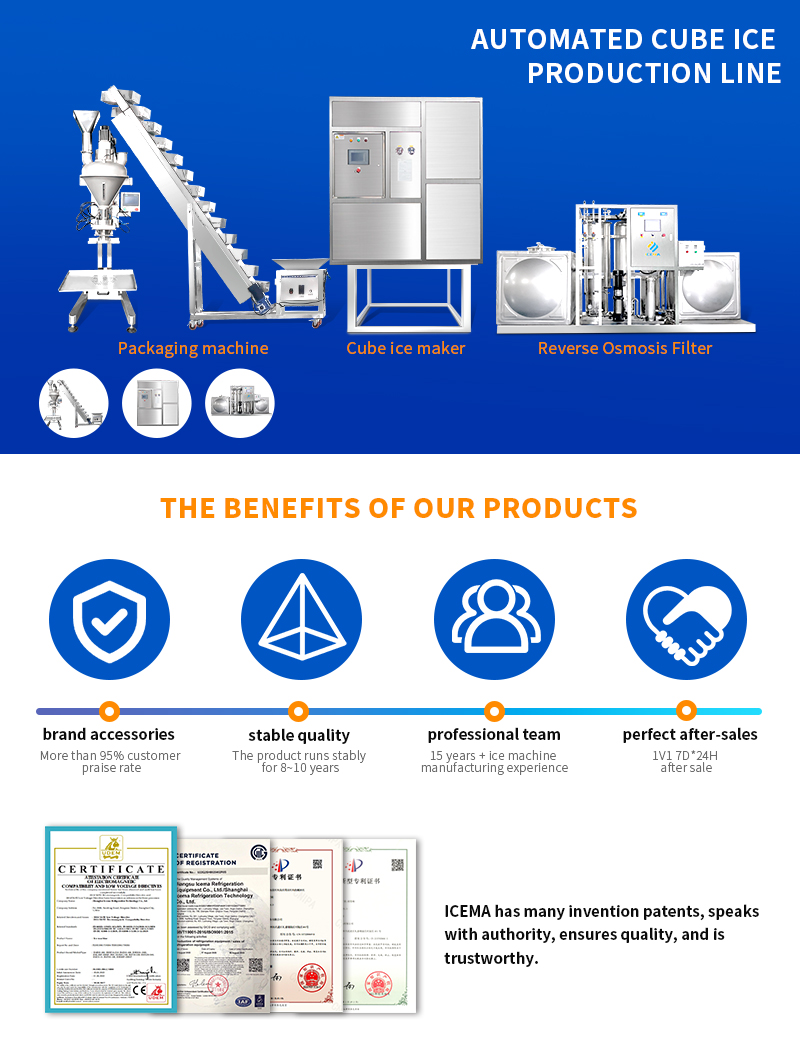 ICEMA 2T/24H ice machine automatic ice cube maker machine for ice plants