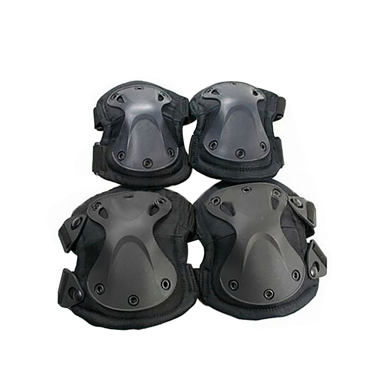 Comfortable Hard Shell Black Knee and Elbow Pads for One Size Fits All Protection Gear