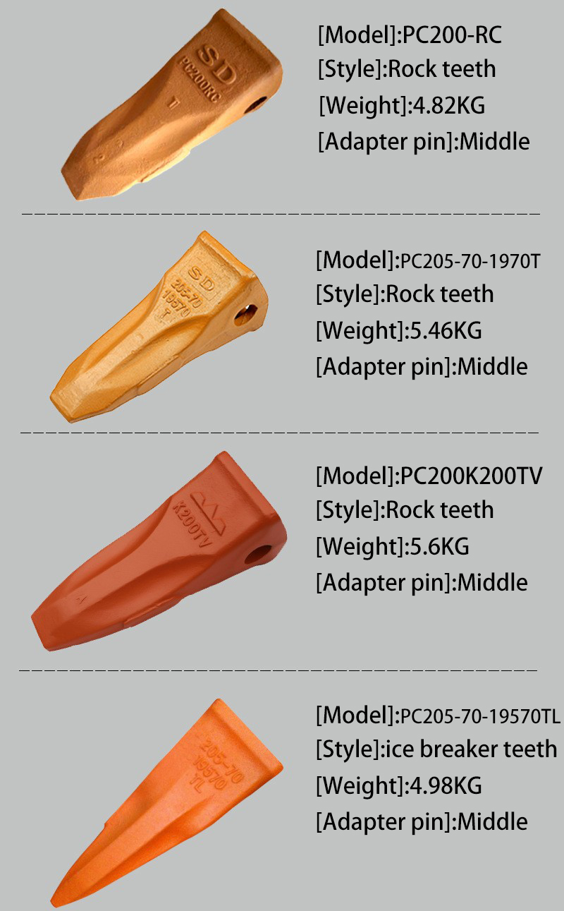 Earthwork Excavator Bucket Teeth Adaptor PC 200 Komatsu Excavator Spare Parts