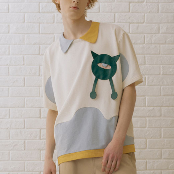 Boy / Mens Trendy T Shirts Patchwork Pattern Short Sleeve Fabric Weight 180 Grams