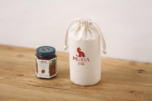 Quality Custom Rounding Bottom printed Wine can bag Cotton drawstring personalize LOGO wedding fav for sale