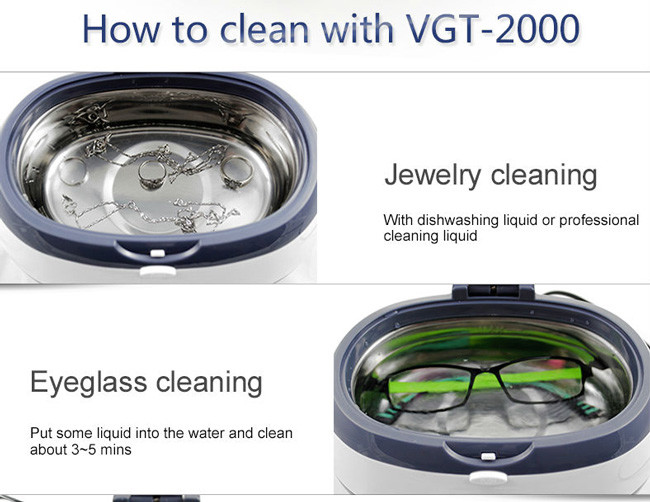 Portable Ultrasonic Vibration Cleaner With LED Display / Auto Open Cover