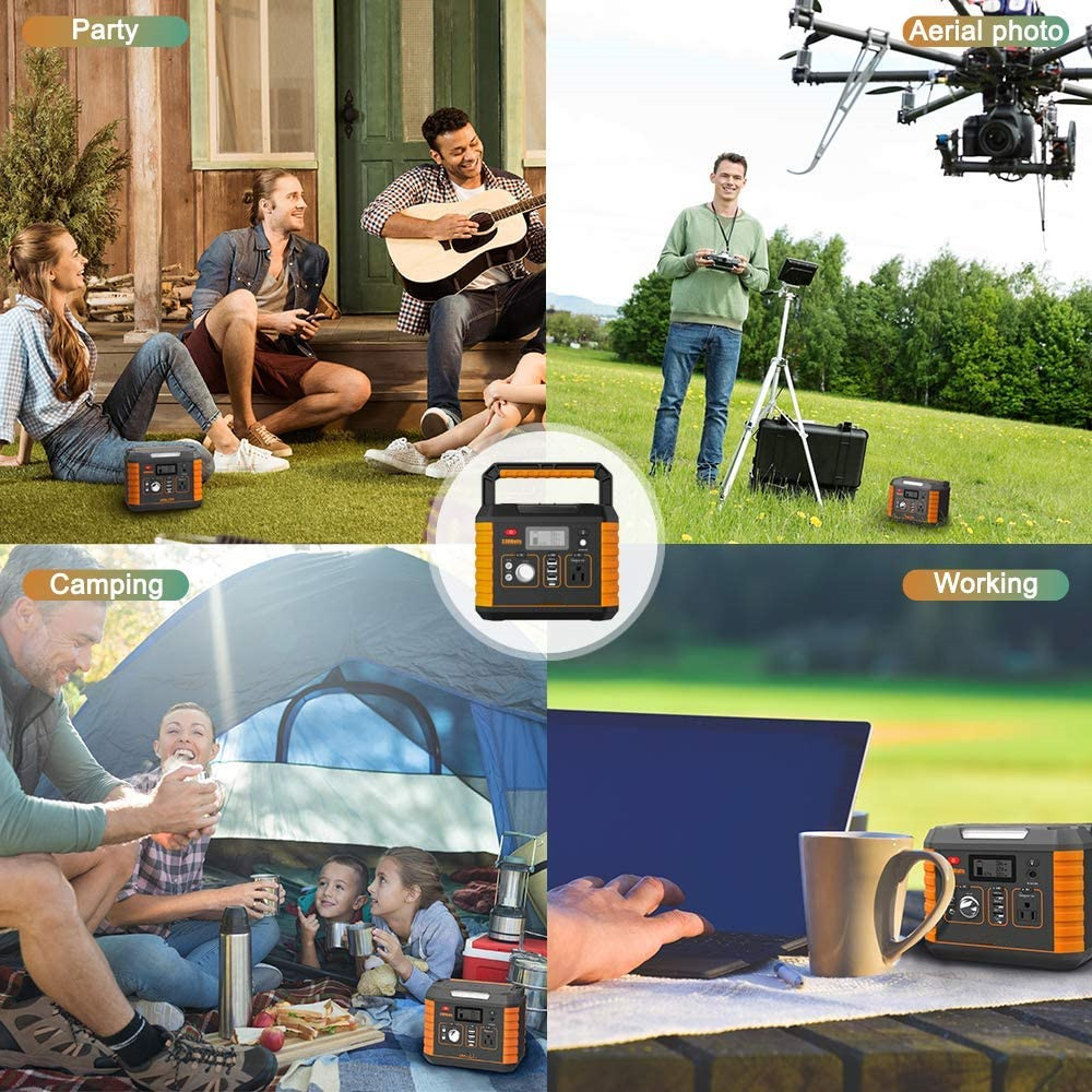 Camping 300 Watt Solar Generator 300w Portable Generator With Wireless Charging