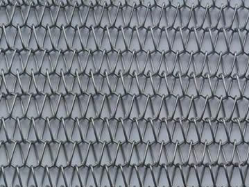Conveyor belt mesh with 1.3mm crimped rod wire and with round spiral wire.