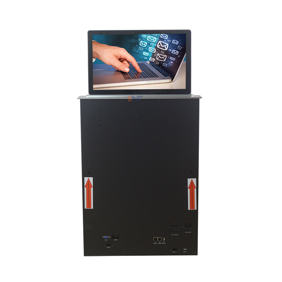 Conference system dual side FHD lcd monitor lift mechanism for 15.6 FHD screen