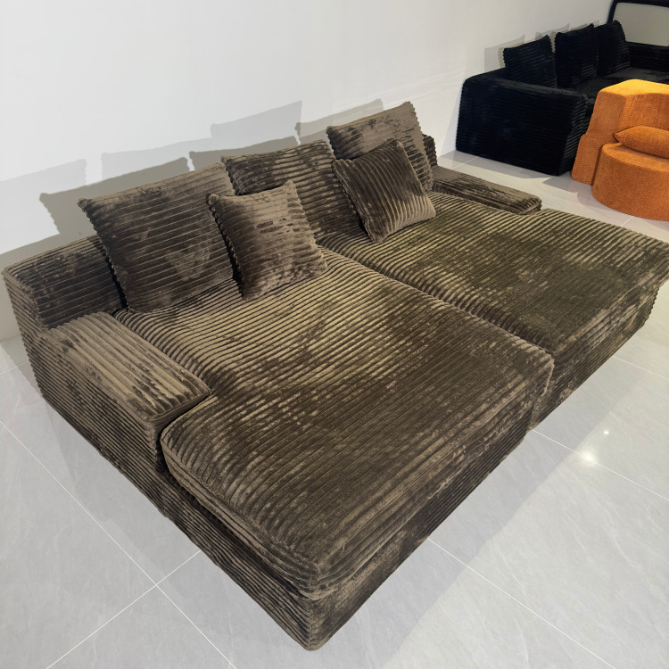 Custom Modular Sectional Sofa Bed Square Vacuum Compressed Sofa Corduroy Fabric for Home Furniture