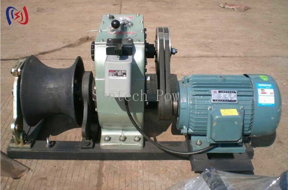 108KG 160KG Powered Winch Belt Drive Electromotor Transmission Line Stringing Tools