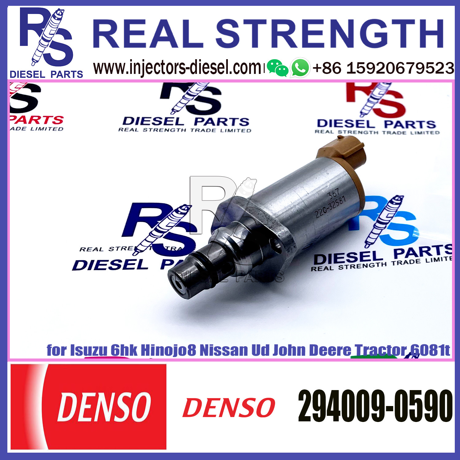 DENSO Suction Control Valve 294009-0590 Applicable to Isuzu 6hk Hinojo8 Nissan Ud John Deere Tractor 6081t