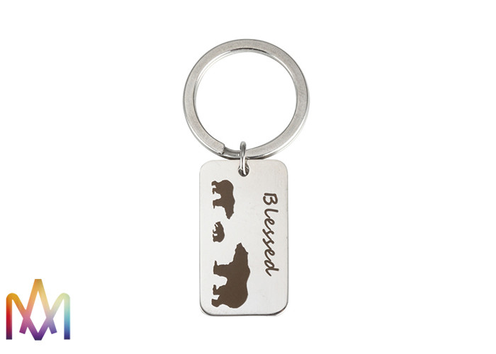 OEM ODM Thanksgiving Day Gift Bear Family Engraved Metal Keychains