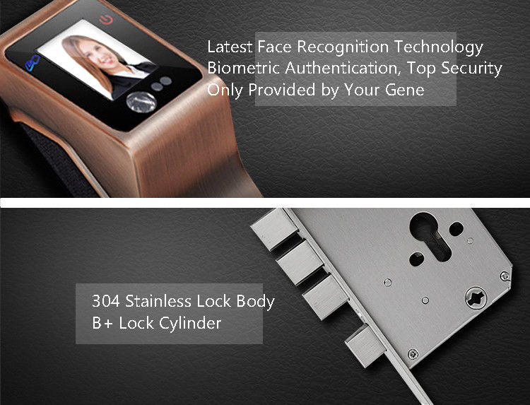 Facial Recognition Electronic Front Door Lock With Key Fingerprint Password