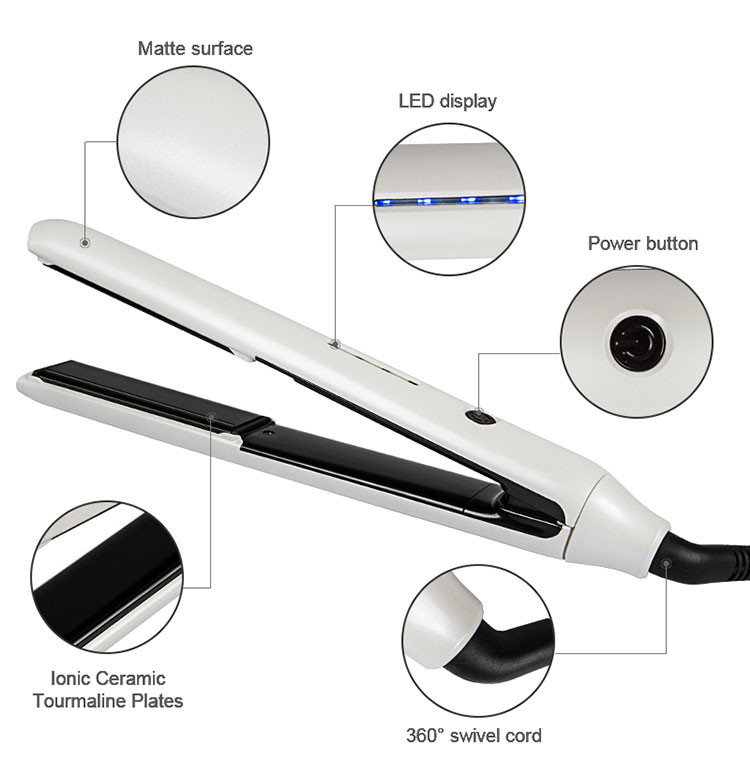 Portable 2 In 1 Hair Straightener And Curler Ceramic Plate With LED Display