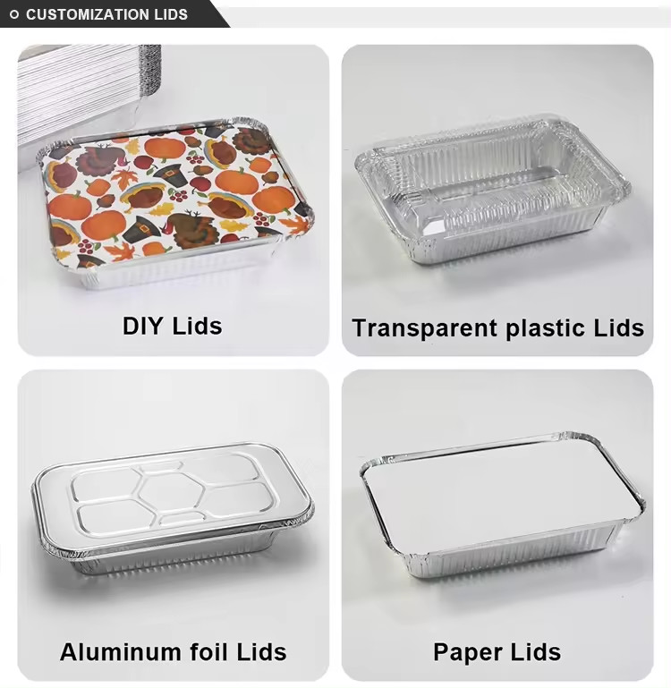 500ml 900ml 1000ml Foil Tray Disposable Food Aluminium Foil Container Foil Pan With Lid