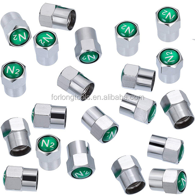 Standard OE NO. Metal Brass Tire Valve Stem Caps N2 Nitrogen Dust Proof Valve Covers for Auto Car Purpose Replace/Repair