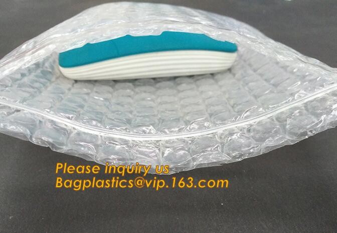 Holographic Factory Shiny gold Cosmetic bag Zipper Bubble Bag zip-lock Slider Padded Mailer metallic bubble zipper bagea