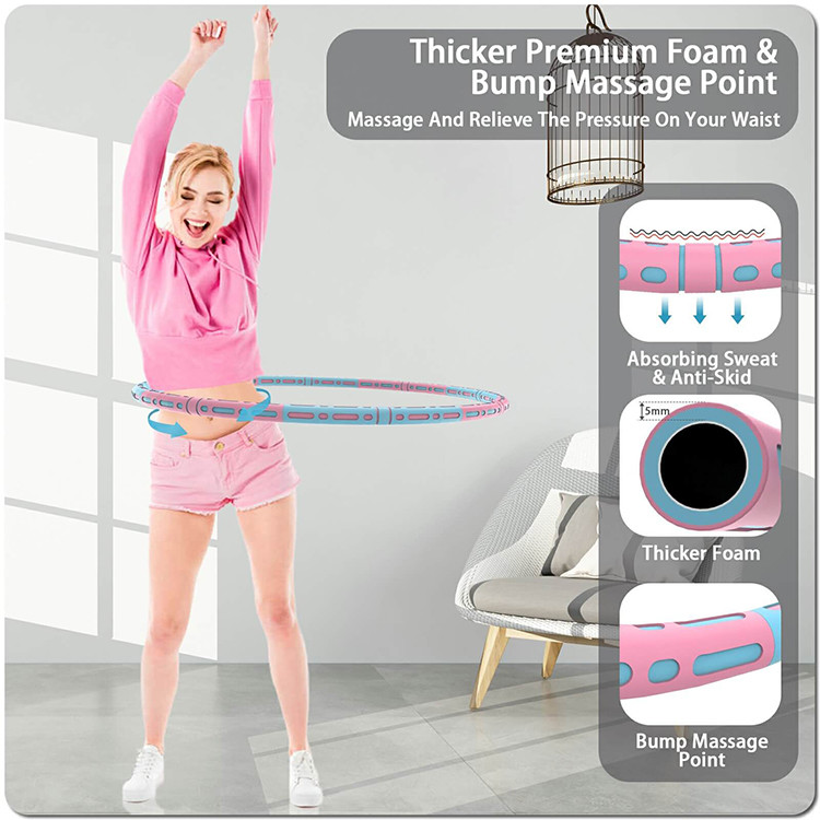 SS core 8 Sections Weighted Hula Hoops For Weight Loss