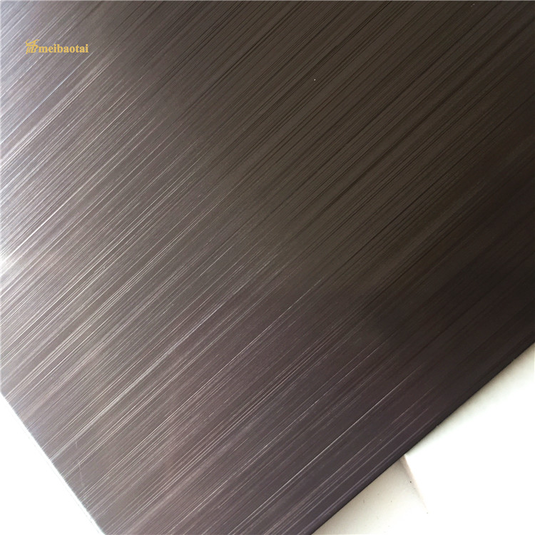 Four Feet Hairline Brown Gold SS Decorative Plate 0.65mm Thickness