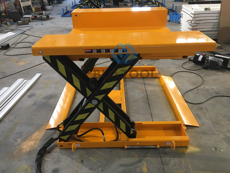 750kg Self Leveling Pallet Table Low Profile Lift Cart 25mm Closed Height