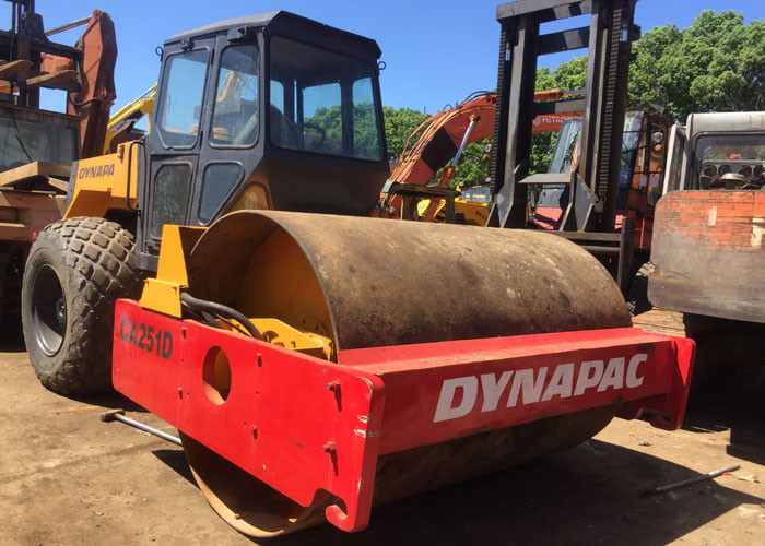 Used Dynapac CA25 Diesel Road Roller Compactor , Old Road Construction Machinery