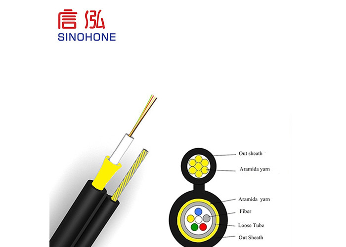 250 um Loose Tube Fiber Optic Cable , Figure 8 Fiber Optic Cable Central Steel Wire