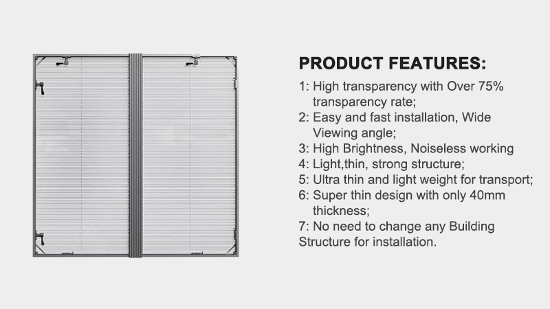 Indoor Transparent LED Curtain Screen 1000*500mm 1000*1000mm With Nationstar LED Chip