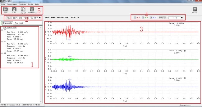 Blasting Vibration Monitoring Equipment Ground Vibration Monitor 35cm / S