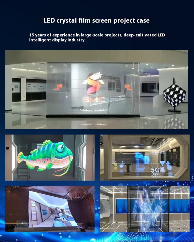 Ultra-Thin 3.9mm Design High Transparency LED Film Screen 85% Light Transmittance 5000nits Brightness