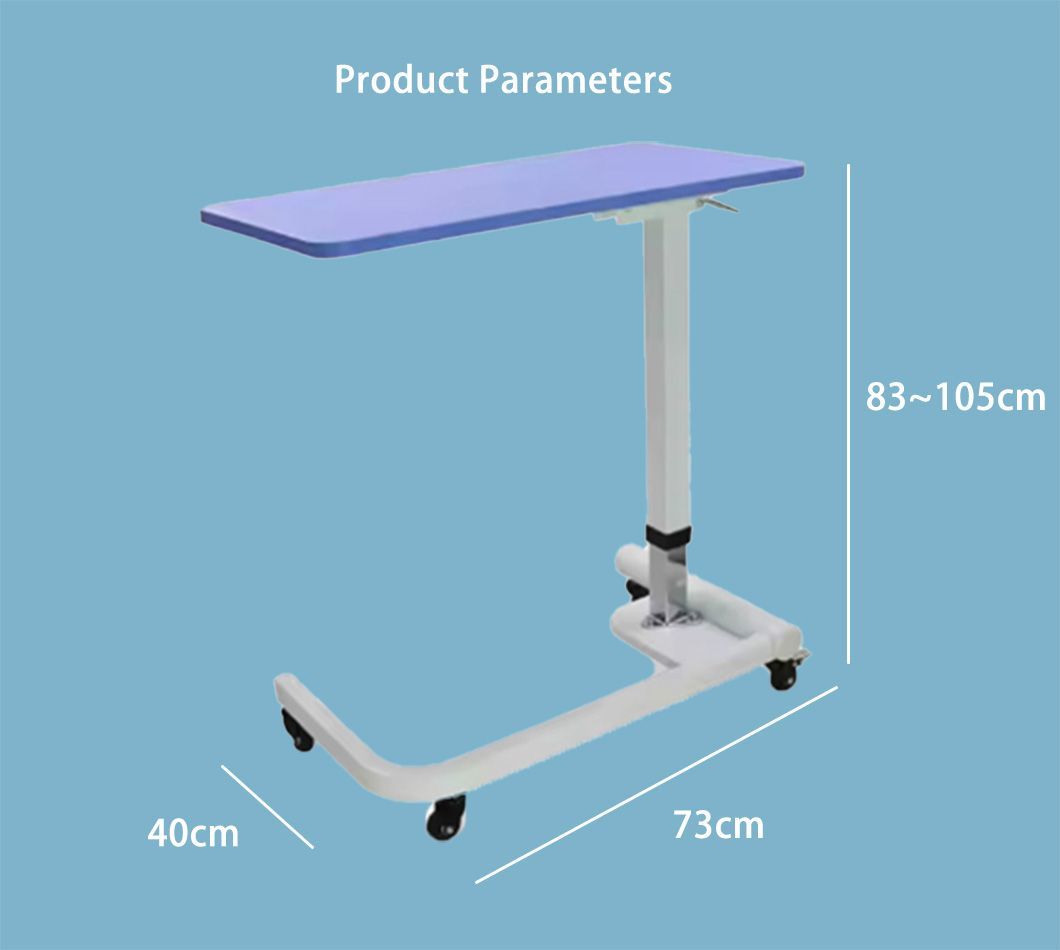 Height Adjustable Bedside Dining Table for Hospital and Home Use
