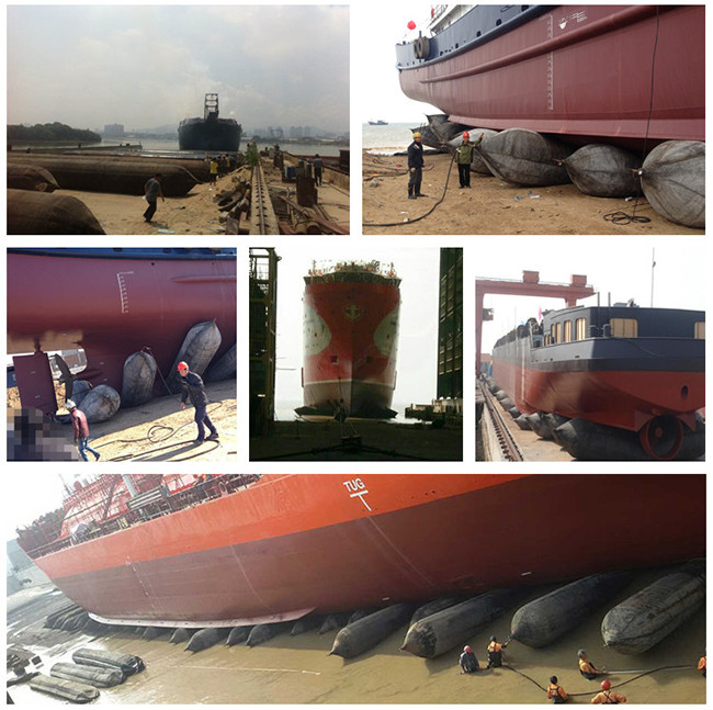 Portable Water Launch Bag , Natural Rubber Ship Launching Air Bags