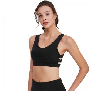 China Customizable High Intensity Workout Bra 78%Polyester 22%Spandex Sheer Yoga Top on sale