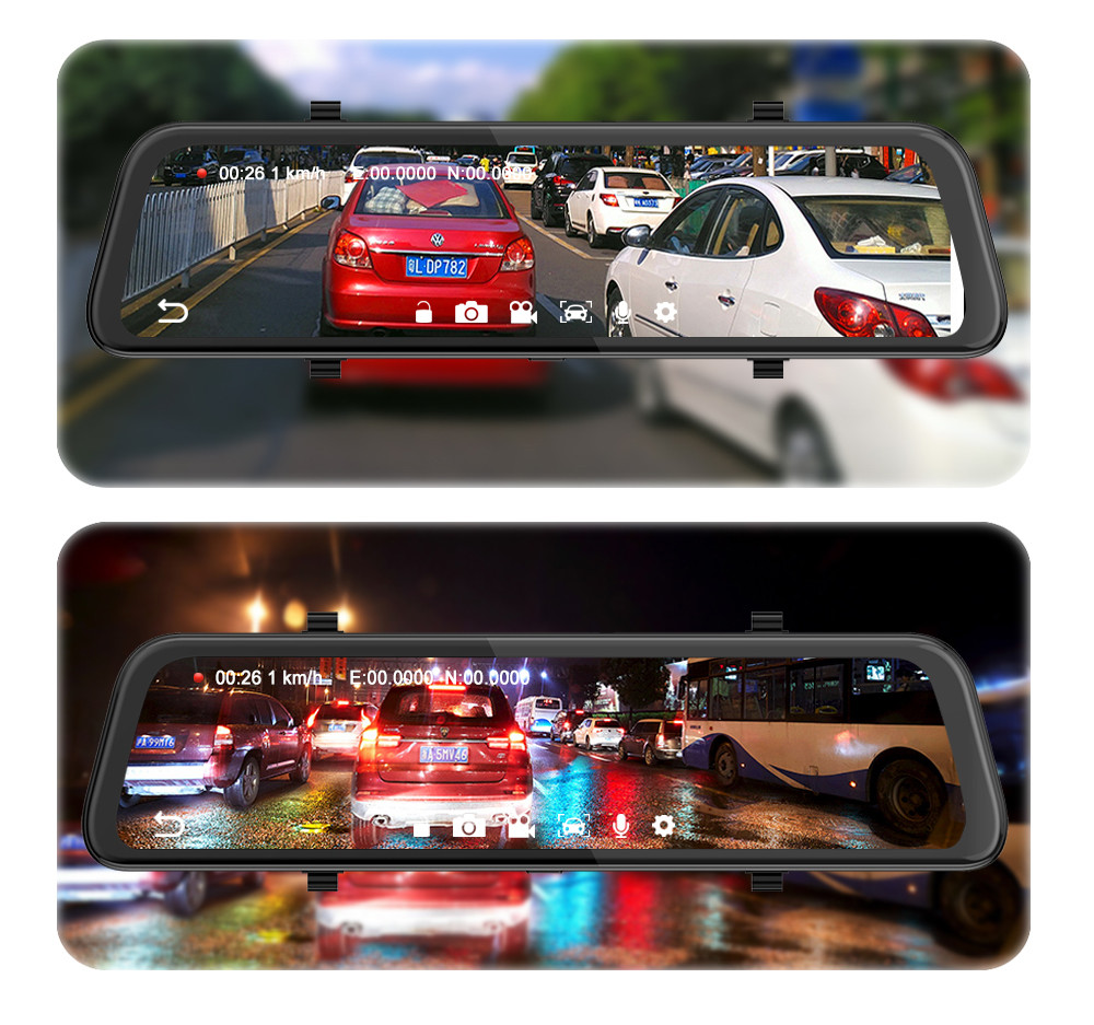 12 Inch Touchscreen 4G Surveillance Wireless Dashboard Cameras Front And Rear