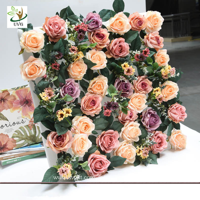 UVG romantic rose artificial floral wall for photography backdrop art studio backgroudn decoration CHR1143