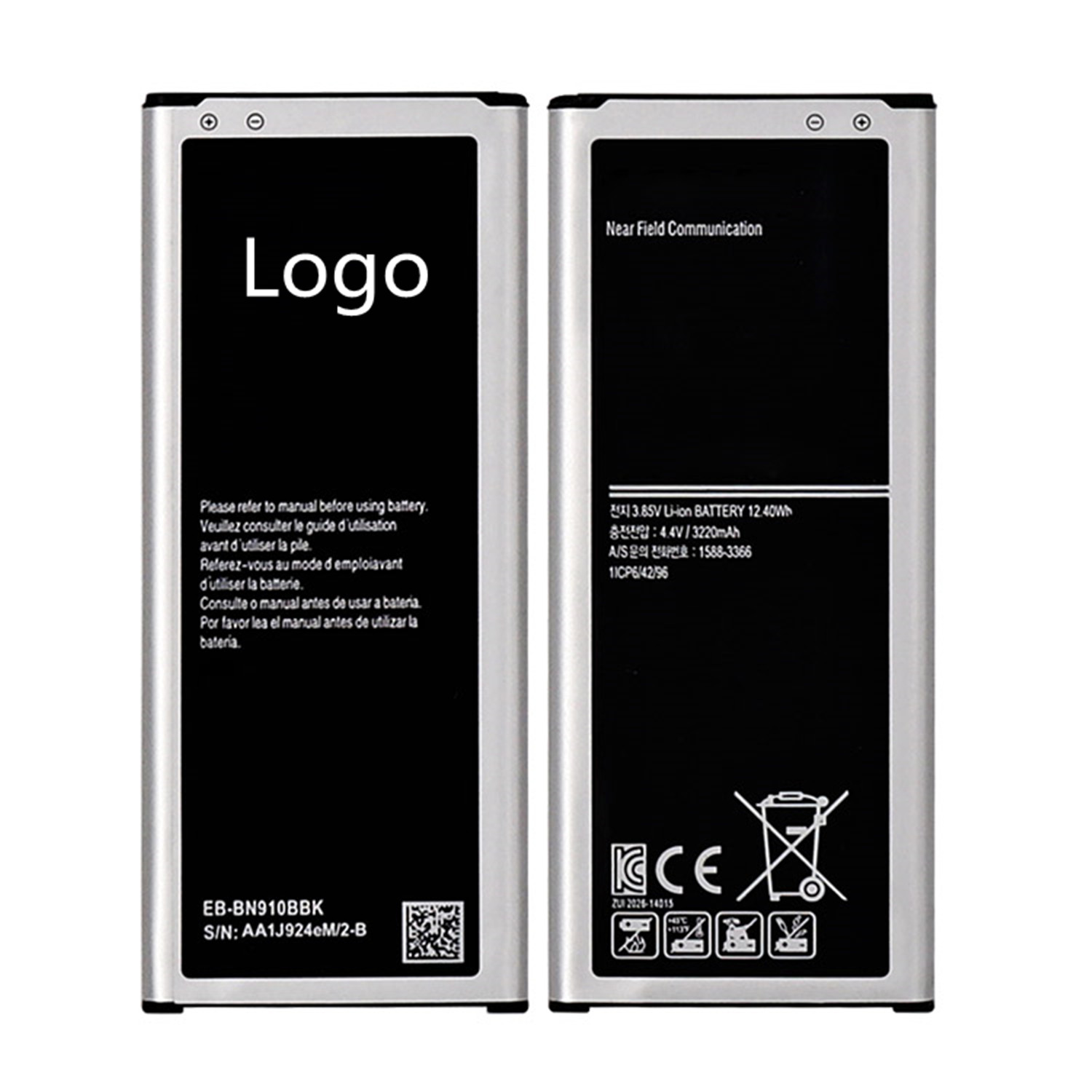 3.8V Cell Phone Lithium Polymer Rechargeable Batteries , 3220mAh N910 Battery Distributor