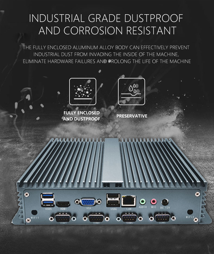 Full Alu Fanless small Pc Core I3 I5 I7 2 Lan Vga Hd Embedded Mini Computer