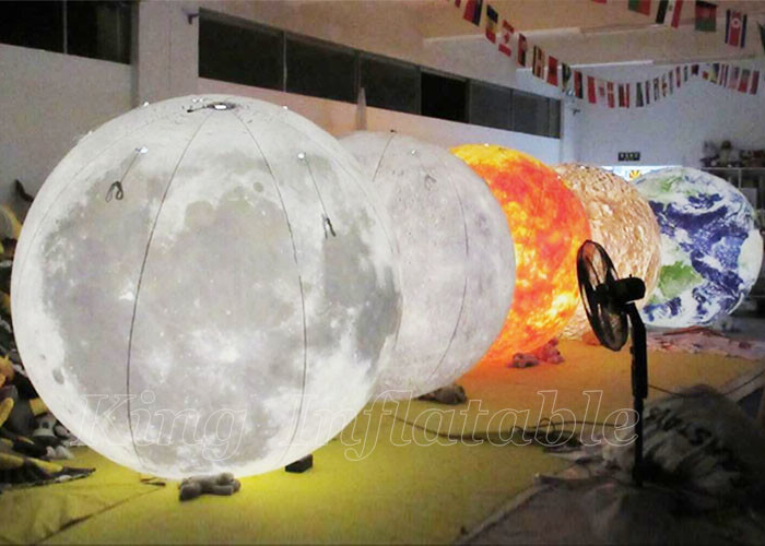 Giant Inflatable Advertising Moon Model Large Planets Globe Balloon Led For Decoration