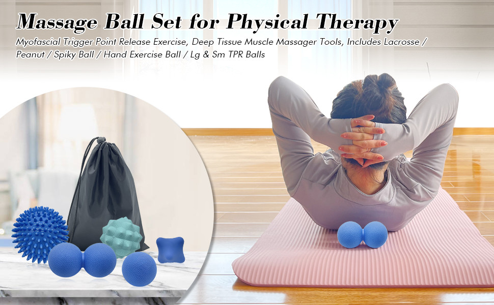 Silicone Peanut Lacrosse Ball Trigger Point Massage Ball Set For Myofascial / Deep Tissue