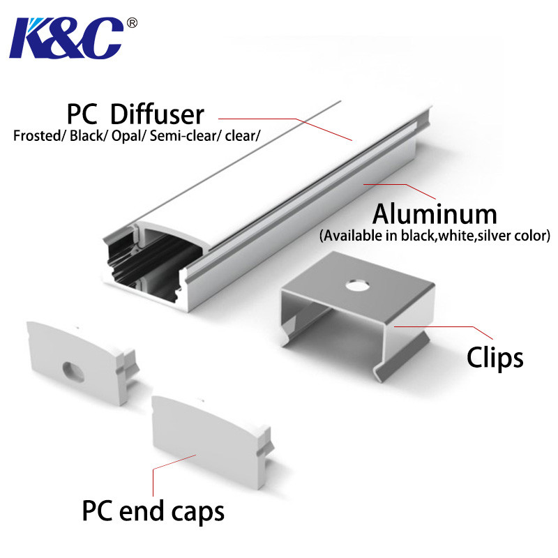 Recessed Aluminum LED Profile Lights Cabinet Lamp Led Strip Light Channel Aluminium Extrusion Housing Channel
