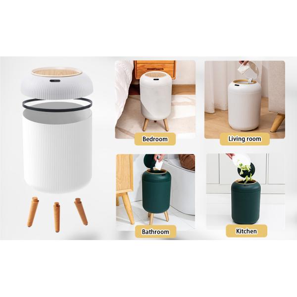 Chinese Wind Round Intelligent Sensing Household Large Capacity Trash Can with Legs