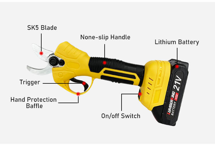 Portable Cordless Electric Scissors Pruning Shears Brushless Garden Pruner Battery