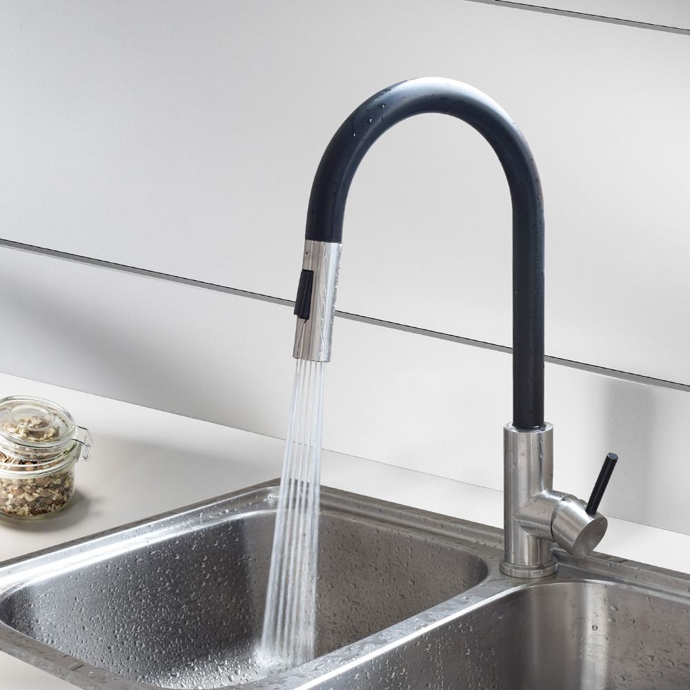 Pull Out Faucet One Hole Kitchen Mixer Steel 304/316 material Sink Handle Sprayer Kitchen tap