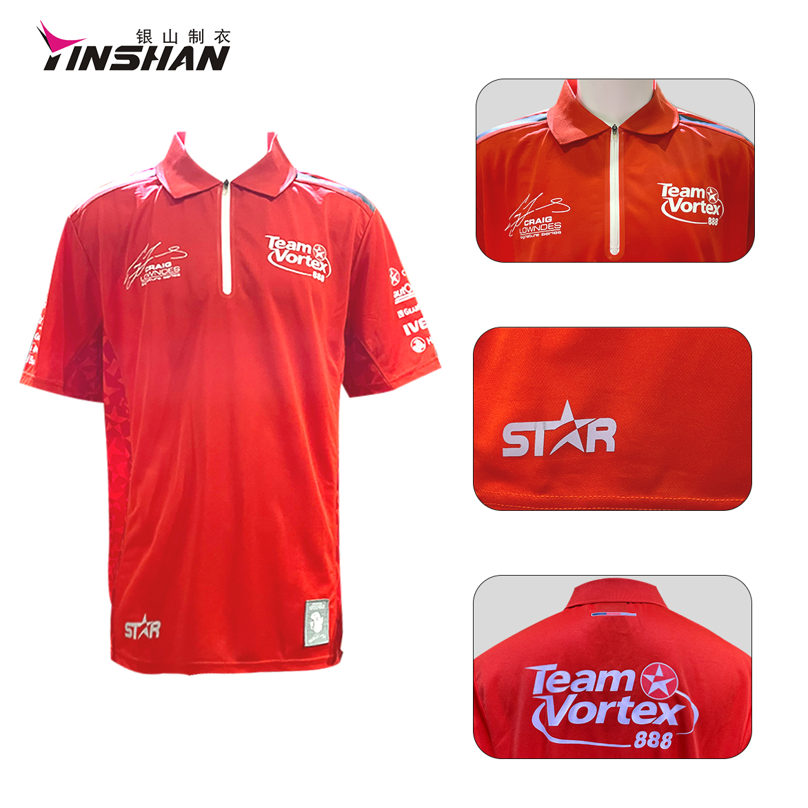Customized Logo Square Collar Polyester Gaming Polo Esports Jersey Teamwear Polo Shirt
