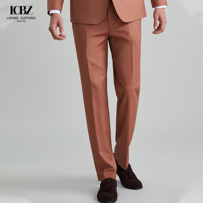 Knitted Weaving Method Slim Fit Pencil Skinny Suit Pants for Men's Business Attire