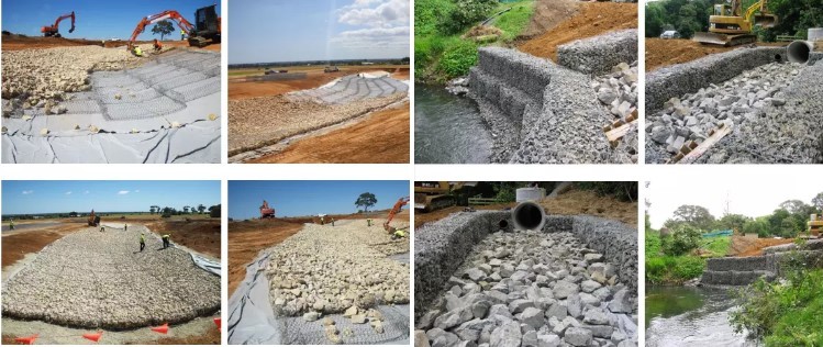 Galvanized Stone Basket Gabion Wire Mesh Gabion Fence System